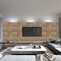 20 x pannello legno rovere fonoassorbente decorativo 58x58cm Deco mxr