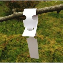 Linghhang - 100 étiquettes à suspendre en plastique blanc pour fleurs et arbres 2 x 21 cm avec une grande zone d'écriture blanche