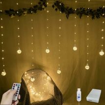 200 led String Lights with Remote Control, usb Battery Powered, for Wedding Party, Bedroom, Christmas Decoration (Warm White)