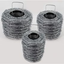 Aquagart - 200 m de alambre de púas galvanizado, 1,6 / 1,7 mm para vallas de protección