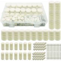 200 Pcs Roue De Polissage En Laine, Tampon De Polissa Roue De Polissage Avec Tige Métal Pour Accessoires Dremel Outils Rotatifs