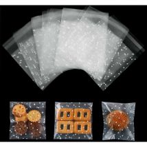 200 Pièces Sacs en Cellophane Sacs à Biscuits Autocollants Transparents Sacs à Bonbons en Plastique pour Boulangerie, Biscuit, Bonbons, Biscuit,