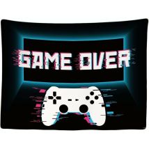 200 x 150 cm Tapisserie Murale Décorative Chambre - Game Over Controller Moniteur – Papier Peint Tissu – Tapestry Aesthetic Wall - Décoration