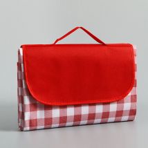 Osqi - 200 x 200 cm Picnic Mat Blanket Waterproof Moisture Resistant Large Foldable Camping Travel Beach Garden Tablecloth (Foldable into Bag) - Red