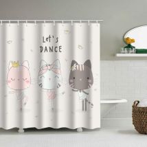 200 X 230 Cm Duschvorhang Mit Lustigem Tiermuster, Wasserdicht, Inklusive 12 Haken, Geeignet Für Erwachsene Und Kinder, 