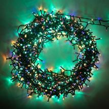 2000 LEDs Multicolour Compact LEDs Green Cable with 8 Effects Multifunction Auto Memory Indoor/Outdoor Christmas Home Decorations - Multicolour