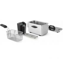 Romo - 2000 w 3,5 l Elektrofritteuse. Rostfreier Stahl. Ölfilter. Spülmaschinenfest