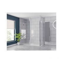 N.a. - Wholesale Domestic Pacco 10mm Clear Glass Polished Chrome 2000mm x 250mm Walk In Fixed Return Shower Screen