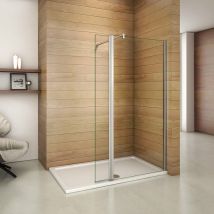 Aica Italy - Parete Doccia Walk-in 60cm Munito di Paretina Mobile 40cm Con Barra Stabilizzatrice Tagliabile 90cm Vetro 8mm Temperato Trasparente