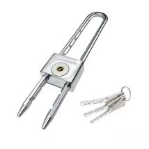 200mm Cadenas à Anse Longue avec Cadenas en Acier Laminé Imperméable à l'eau pour Porte, Armoire, Longue Poutre