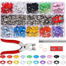 200Pcs Boutons Pression Set de Creux Solide Boutons - Pression Boucle en Métal Bague Bouton Boutons Pression à Coudre Craft 12,5 mm-