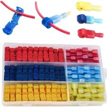 Treetalk - 200Pcs Connecteur de fil T-Connector, connecteur rapide de cosse électrique, connecteur rapide T-Tap, Kit de connecteur terminal