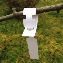 200pcs Étiquettes en Plastique Blanches pour Plantes et Arbres pour accrocher 2 x 20 cm avec Grande Surface d'écriture Blanc