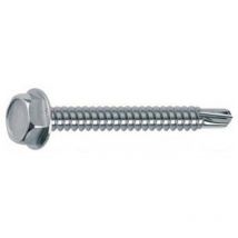 Mustad - 200PZ vite tirafondi per metallo autoperforante acciaio zincato bianco - MM.5.5X32