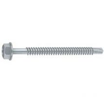 200PZ vite tirafondi per metallo autoperforante in acciaio zincato bianco - MM.6,3X38