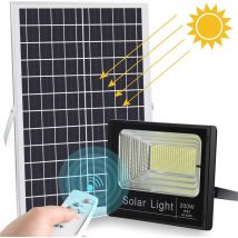 Planet Shop - 200W Smd IP67 Projecteur solaire à Led avec détecteur crépusculaire et télécommande
