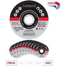 Canbolat Vertriebs Gmbh - arebos cut-off wheels ø 125 mm, 400 pieces suitable for steel, stainless steel, Inox, iron, sheet metal, metal forward and