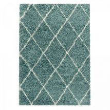 Jadorel - Tapis berbère motif losange 80x250 bleu shaggy a