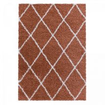 Tapis berbère motif losange 80x250 terra SHAGGY A