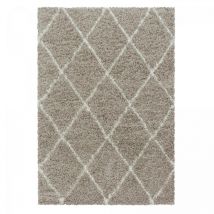 Jadorel - Tapis berbère motif losange 120x170 beige shaggy a