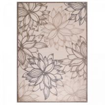 Jadorel - Tapis extérieur kilim 140x200 marron et crème rectangle chimeko