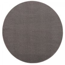 Tapis salon et chambre Ø150cm gris rond tissé motif uni NOSSA