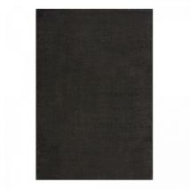 Jadorel - Tapis salon et chambre Ø200cm gris foncé rond tissé motif uni nossa