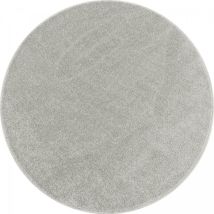Jadorel - Tapis rond tissé Ø120cm crème motif uni pour cuisine soula