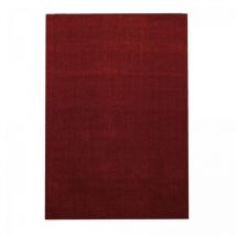 Jadorel - Tapis salon et chambre 280x370 rouge rectangle tissé motif uni soula