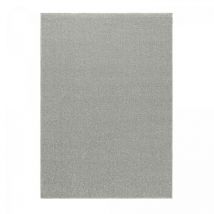 Tapis salon et chambre 80x150 crème rectangle tissé motif uni SOULA