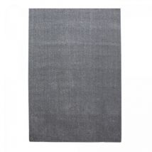 Jadorel - Tapis salon et chambre 140x200 gris clair rectangle tissé motif uni soula