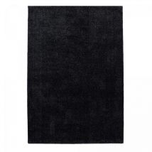 Jadorel - Tapis salon et chambre 280x370 anthracite rectangle tissé motif uni soula