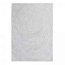 Impalo - Tapis salon et chambre en laine 160x230 crème fait à la main motif faux uni iz