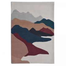 Impalo - Tapis salon et chambre en laine 120x170 beige et crème fait à la main