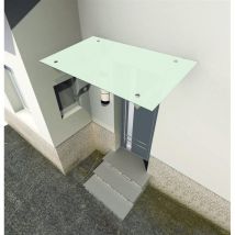 Glaszentrum Hagen - Auvent en verre de lait 200x90 cm - Opaque avec support. Support en acier