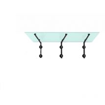 Glaszentrum Hagen - Auvent en verre de lait 200x90 cm - Opaque - incl. Support noir