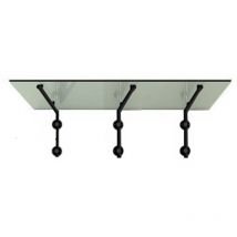 Glaszentrum Hagen - Auvent en verre transparent 200x90 cm - Transparent avec support noir