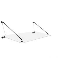 Auvent en verre transparent 200x90 cm - Transparent avec support noir - Glaszentrum Hagen