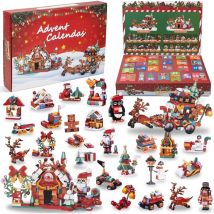 2024 Adventskalender für Kinder, 24 Tage Weihnachts-Adventskalender für Kinder/Jugendliche, 12-in-1-Bausteinset, Spielzeug für Jungen/Mädchen