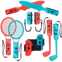 Spetebo - 2024 Juegos de accesorios para juegos de Switch para niños Nintendo Switch Sports, kit de accesorios para juegos de fiesta familiar 10 en 1