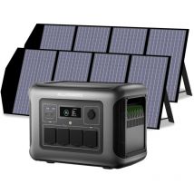 2025 New) Allpowers R1500 lite Portable Power Station with 2 x 140W Solar Panels, 1056Wh LiFePO4 Battery, 4X 1600W ac Outlets (3200W Max), 15ms ups,