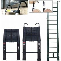 20,3FT/6,2M Échelle Télescopique en Aaluminium avec 2 Crochets Détachables, Échelle de Extension Pliante pour Extérieur, Echelles Pliables