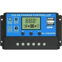 20A Solarladeregler Intelligenter Solarpanel-Regler mit USB-Anschlussanzeige 12V/24V——