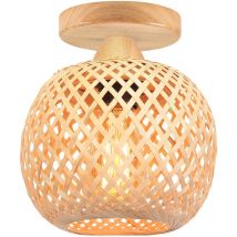 Norcks - 20CM Lampe De Plafond En Bambou Plafonnier Moderne Plafonnier Rétro Simple Luminaire Plafonnier Intérieur Pour Cuisine Couloir Salon Chambre