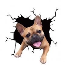 Csparkv - 20cmx20cm)4 pcs Chien Autocollants De Voiture, 3D Labrador Stickers Voiture Autocollants Personnalisés Drôle Bouledogue Français