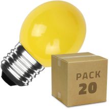 Efectoled - 20er Pack LED-Glühbirnen E27 3W 300lm G45 Einfarbig Gelb