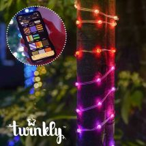20m Smart App Controlled Twinkly Dot LED Lights, Black Cable Multi Colour Change Control Indoor Home Dimmable