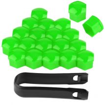YB - Jeffergarden 20pcs 17mm crou De Roue De Voiture Auto Hub Vis Protection Antivol Capuchon De Couverture Vert