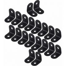 Basetbl - 20Pcs Équerre de Fixation Inox, 20x20mm Équerre de Fixation 90 Degrés, Équerre de Fixationà Angle Droit, Armoire, Chaise, Table,Noir