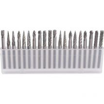20Pcs fraise carbure de tungstene meche acier rotatif fichiers mèches en diamant/Outil rotatif avec 3 mm Tige/DIY menuiserie, sculpture, gravure,